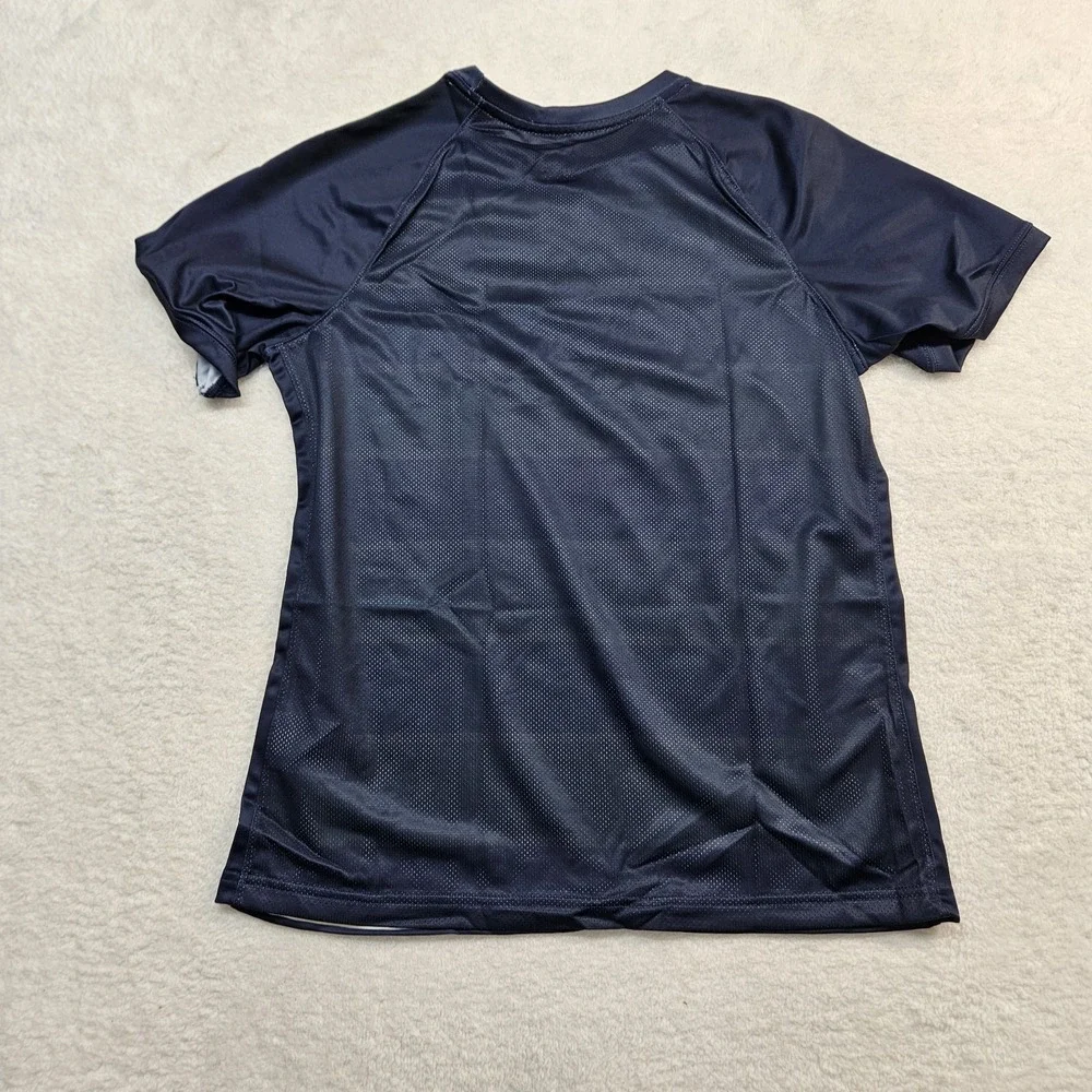 Nike Soccer Jersey Womens Medium Navy Blue Green Dri Fit Digital Mesh Shirt